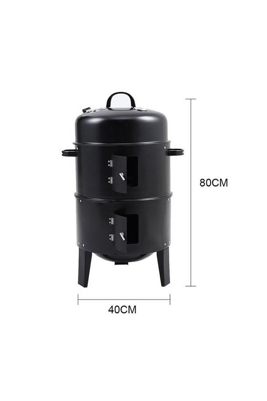 Living and Home Outdoor Upright Smoker Grill Charcoal BBQ 3