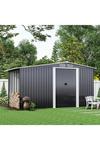 Living and Home Garden Metal Storage Shed with Log Storage thumbnail 1