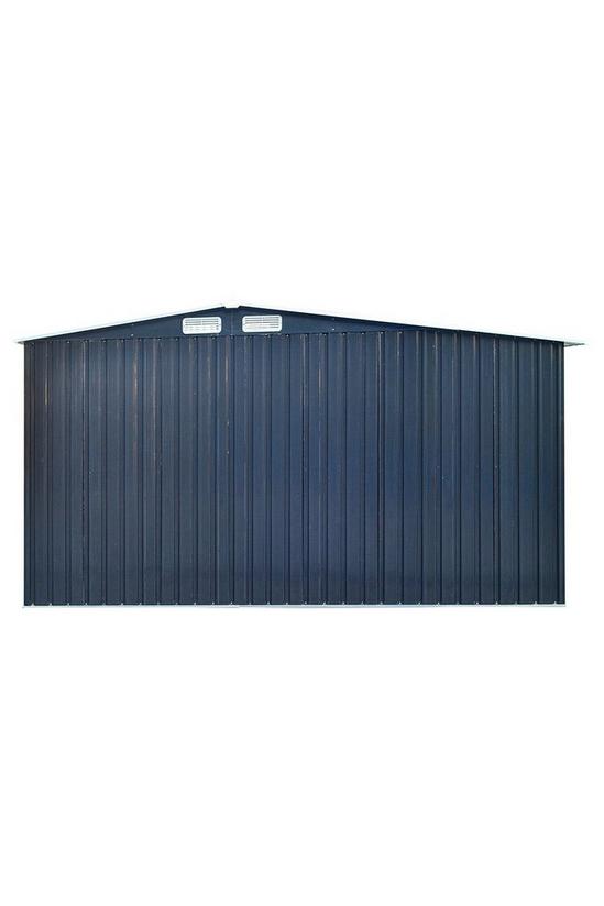 Living and Home Garden Metal Storage Shed with Log Storage 4