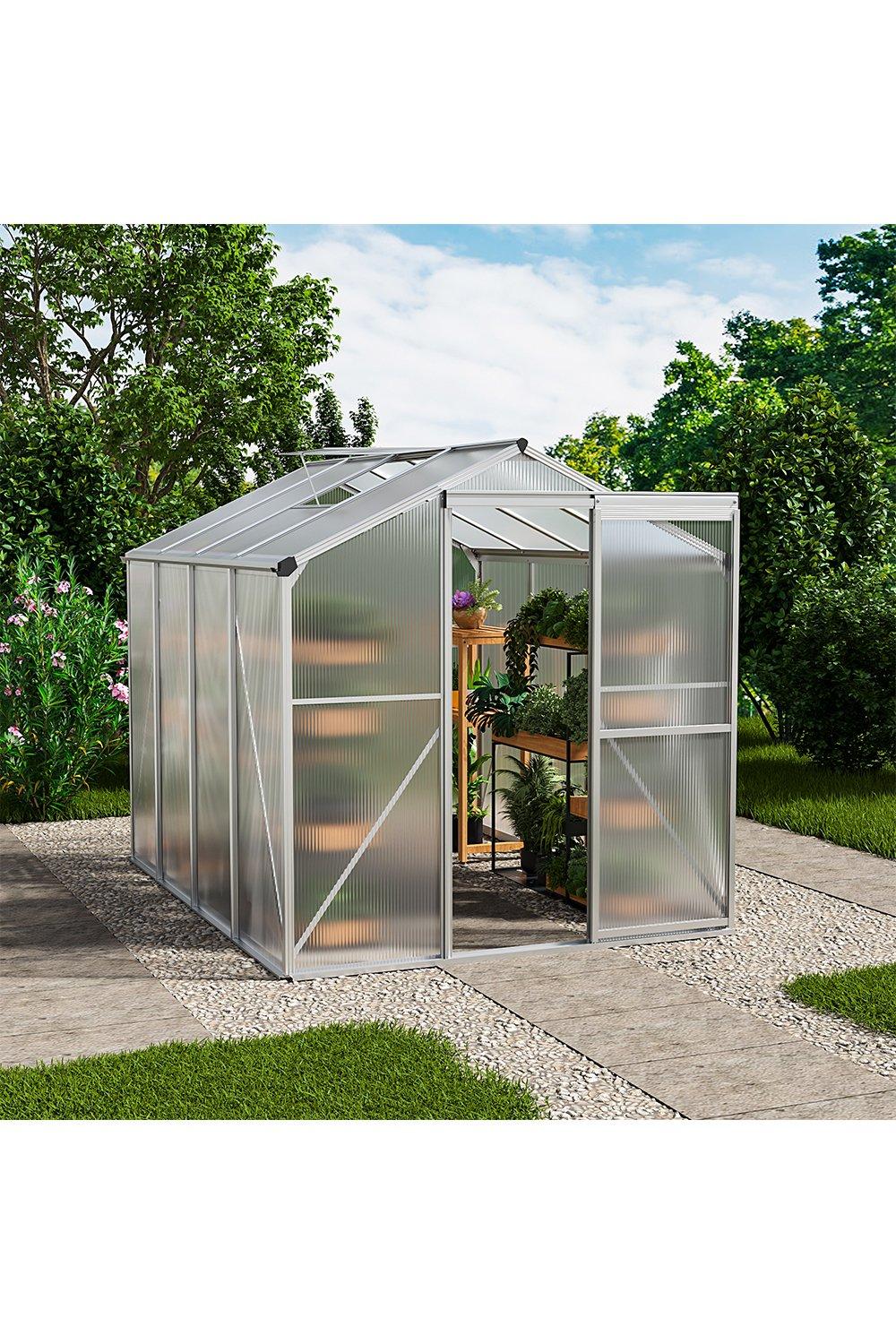 Aluminium Hobby Greenhouse with Window Opening