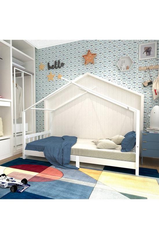 Living and Home 206cm W x 98cm D Pine Wood Frame Kids Bed 2