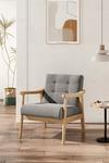 Living and Home Grey Wood Frame Upholstered Armchair with Round Leg thumbnail 1