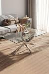 Living and Home Rectangle Clear Glass Top Coffee End Table thumbnail 1