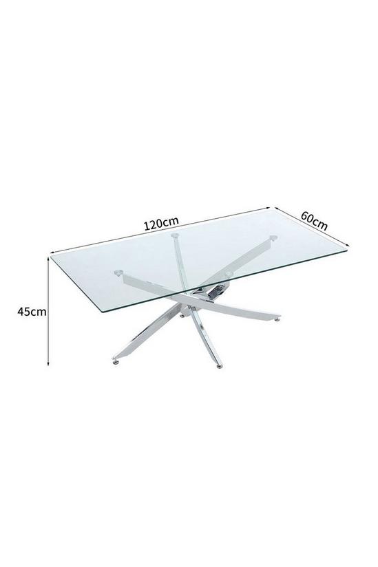 Living and Home Rectangle Clear Glass Top Coffee End Table 5