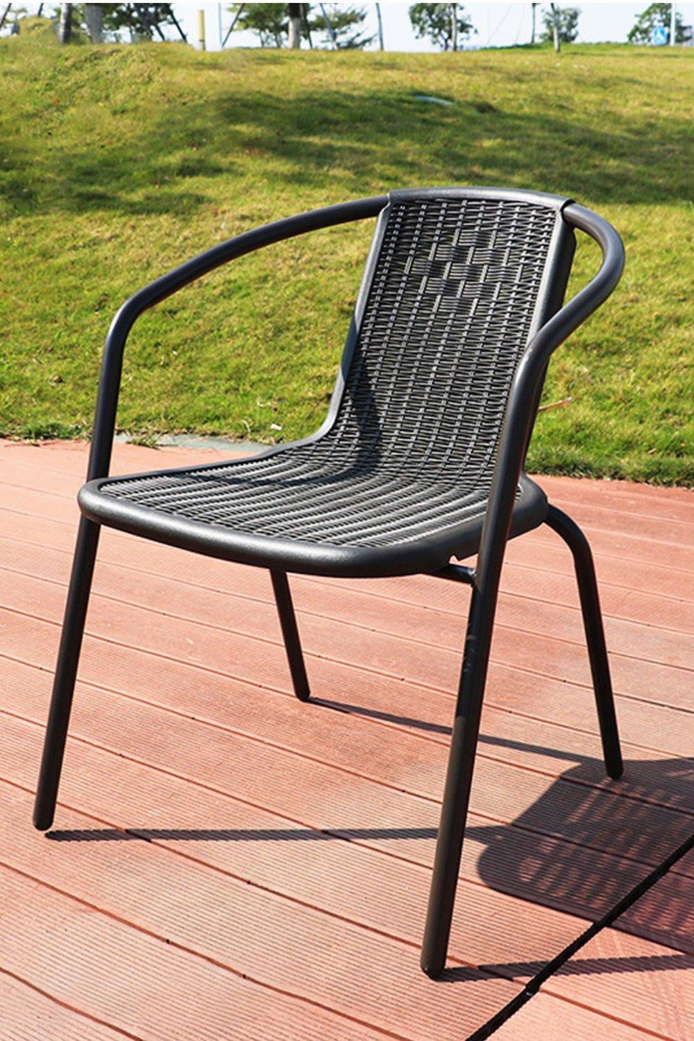 Image of Save 62%: Rattan Stacking Garden Chairs Set of 4