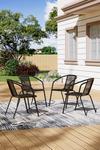 Living and Home Rattan Stacking Garden Chairs Set of 4 thumbnail 2