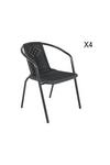 Living and Home Rattan Stacking Garden Chairs Set of 4 thumbnail 2
