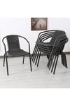 Living and Home Rattan Stacking Garden Chairs Set of 4 thumbnail 4
