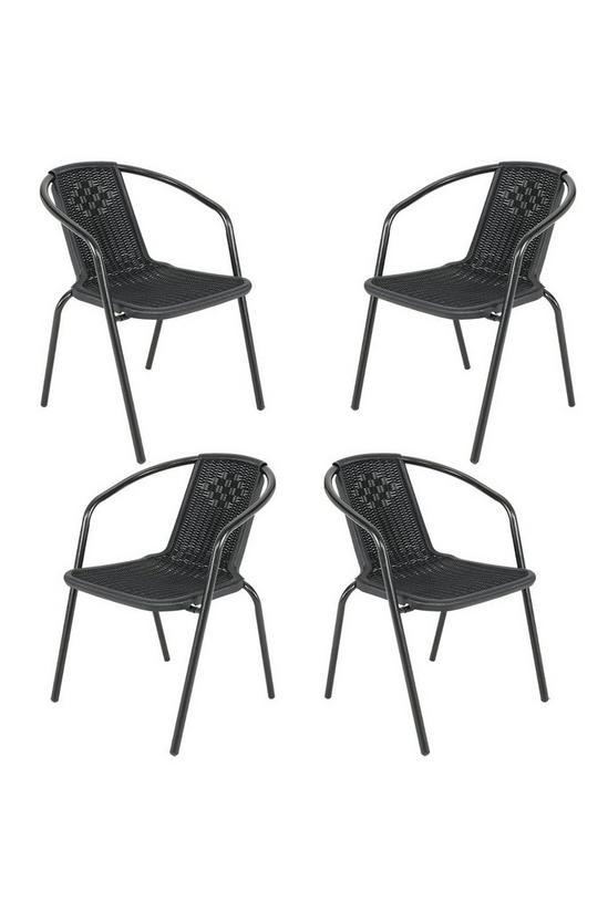 Living and Home Rattan Stacking Garden Chairs Set of 4 5