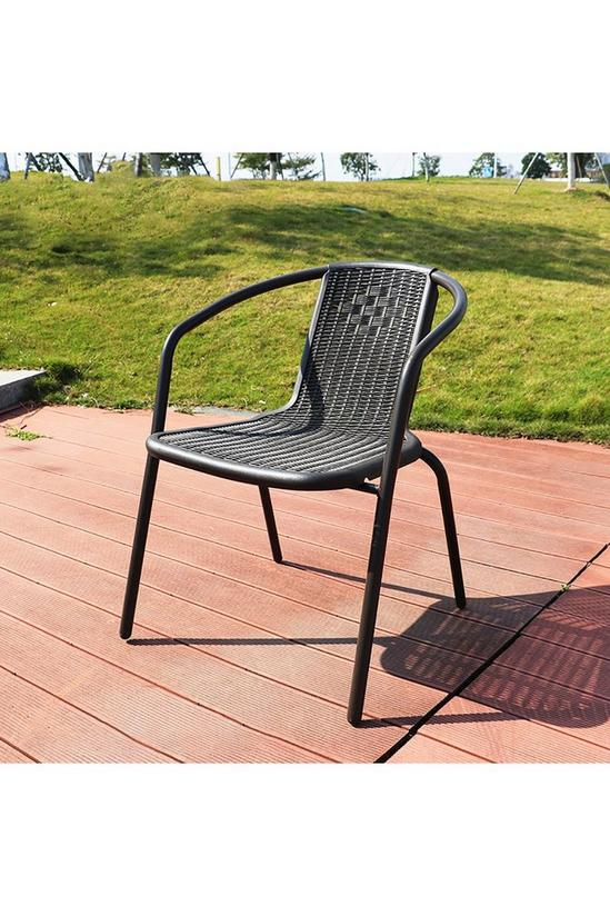 Living and Home Rattan Stacking Garden Chairs Set of 4 5