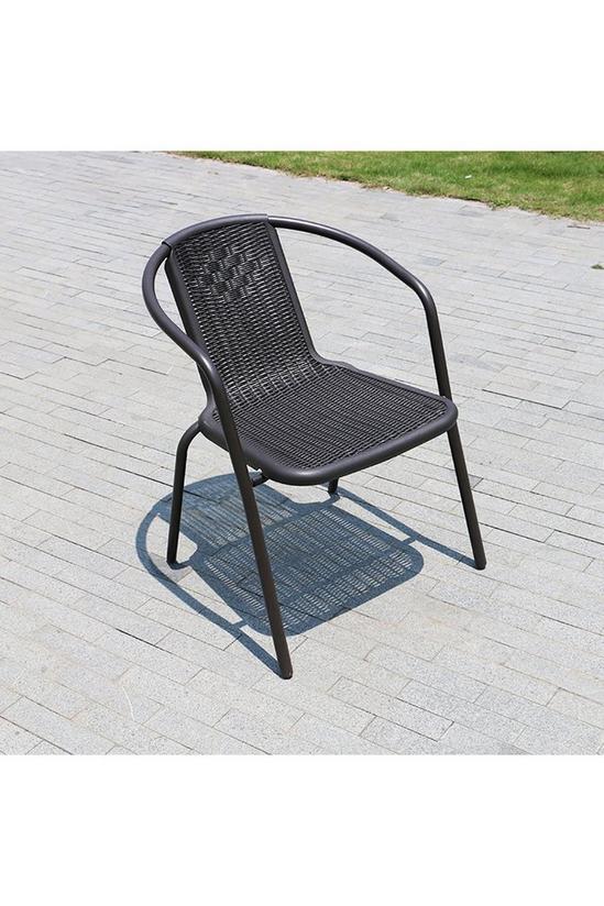 Living and Home Rattan Stacking Garden Chairs Set of 4 6