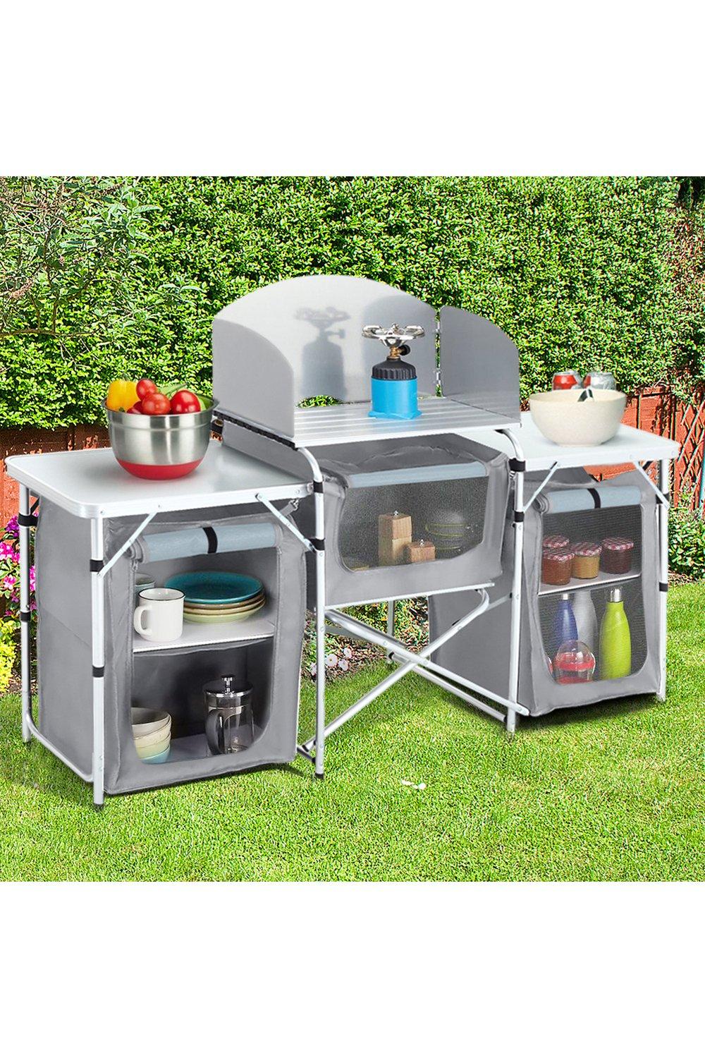 Outdoor Portable Camping Kitchen Stand Unit Storage