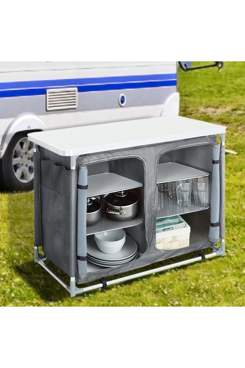 Camping Kitchen Table Portable Outdoor Cabinet Kitchen Storage