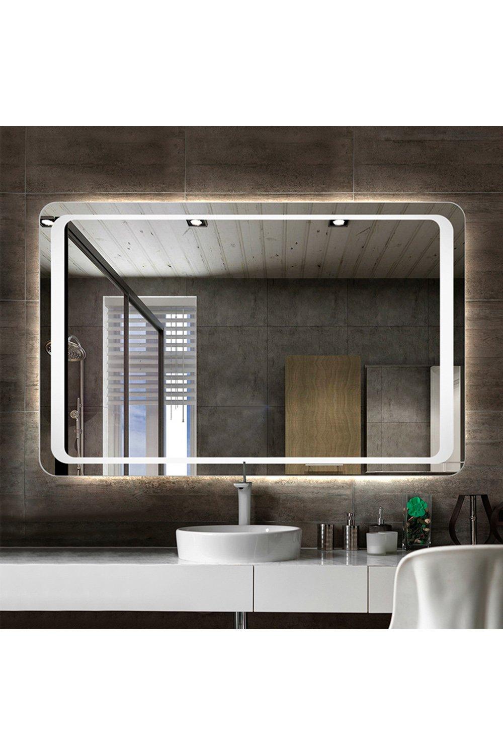 80cm W x 60cm H LED Wall Mounted Anti-Fog Illuminated Bathroom Mirror with Sensor Switch
