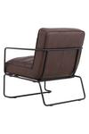 Living and Home Mid-Century PU Leather Striped Leisure Armchair with Metal Base thumbnail 5