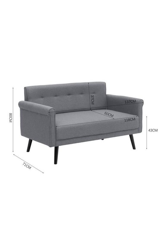 Living and Home 2 Seater Upholstered Sofa Fabric Armchair Loveseat 6