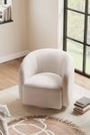 Living and Home Netural Bouclé Tub Accent Chair with Swivel Base thumbnail 1