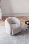 Living and Home Netural Bouclé Tub Accent Chair with Swivel Base thumbnail 2