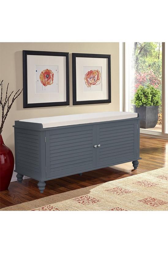 Living and Home Shoe Cabinet Storage Bench with Linen Cushion 5