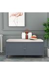 Living and Home Shoe Cabinet Storage Bench with Linen Cushion thumbnail 6