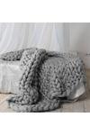 Living and Home Chunky Knit Blanket Cotton Throw Bulky Soft Braided Hand Knotted Throw for Home Decor 120x150cm Chunky Knit Throw Blanket Handwoven Home Decor thumbnail 1