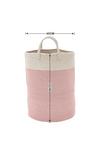 Living and Home 63L Woven Cotton Rope Laundry Hamper Basket Toys Storage with Handlers Pink 50cm H thumbnail 3