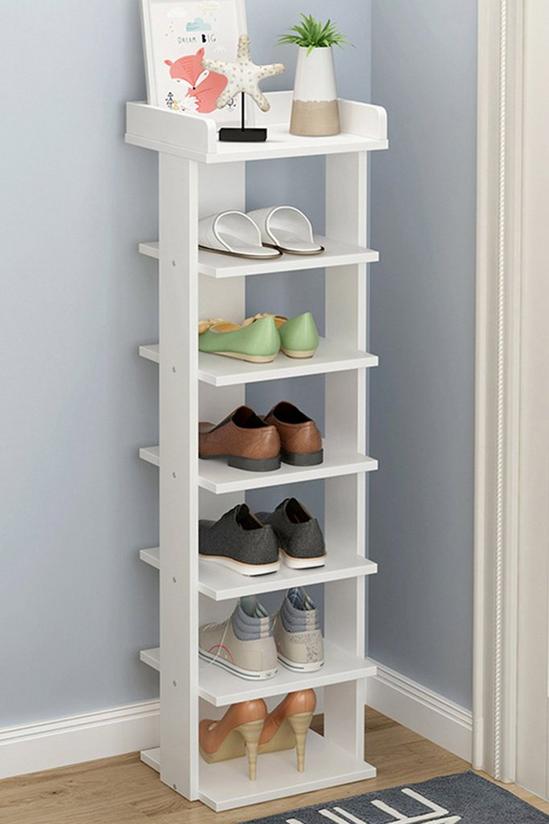 Living and Home 7 Tiers Shoe Rack Organizer Storage Stand Shelf Space Saving White 1
