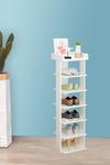 Living and Home 7 Tiers Shoe Rack Organizer Storage Stand Shelf Space Saving White thumbnail 2