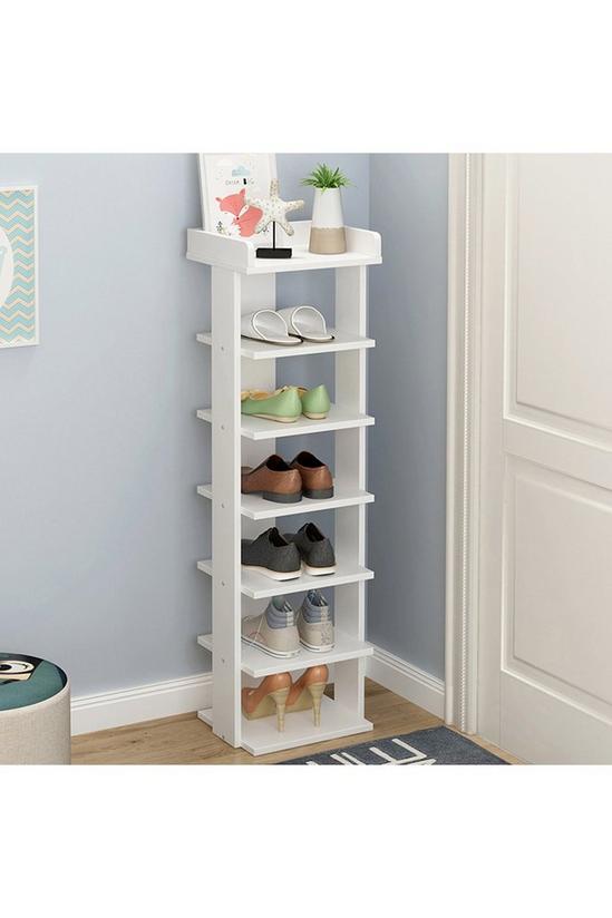 Living and Home 7 Tiers Shoe Rack Organizer Storage Stand Shelf Space Saving White 4