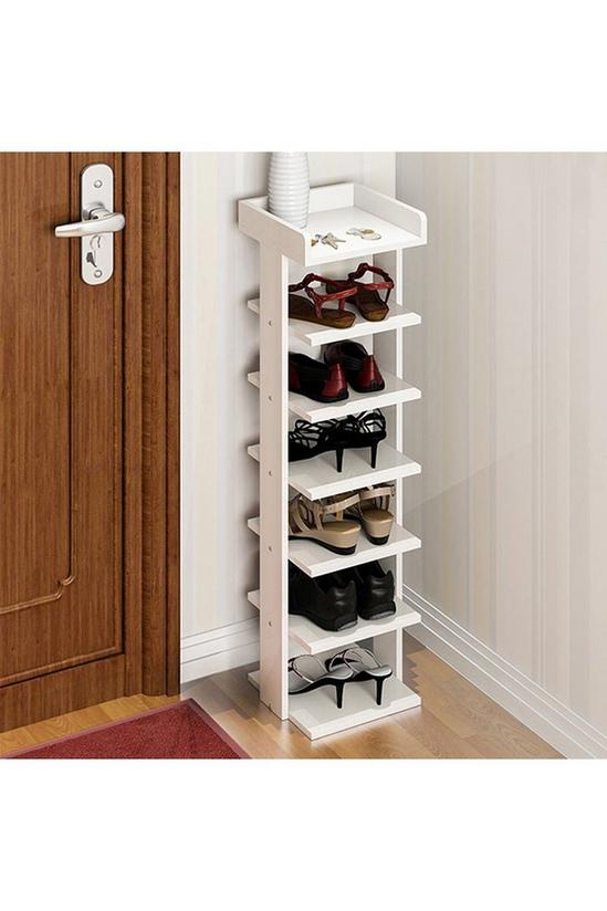 Living and Home 7 Tiers Shoe Rack Organizer Storage Stand Shelf Space Saving White 5