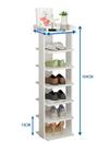 Living and Home 7 Tiers Shoe Rack Organizer Storage Stand Shelf Space Saving White thumbnail 6