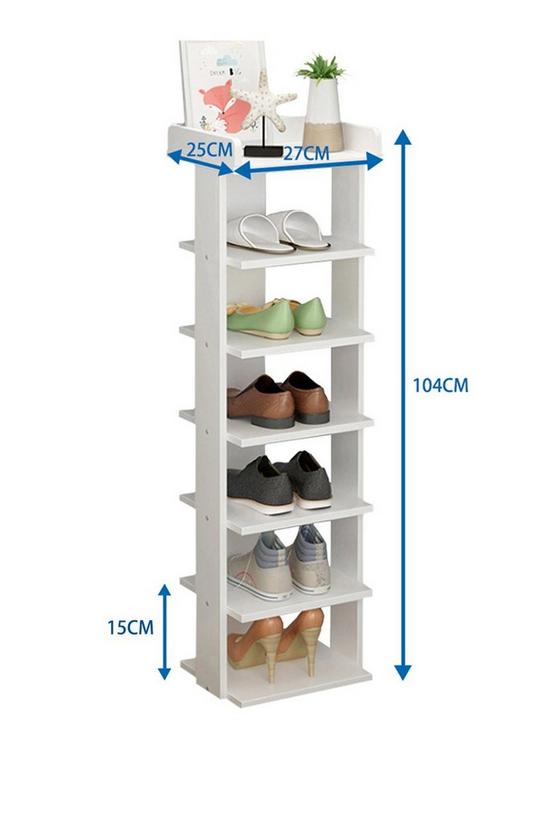 Living and Home 7 Tiers Shoe Rack Organizer Storage Stand Shelf Space Saving White 6