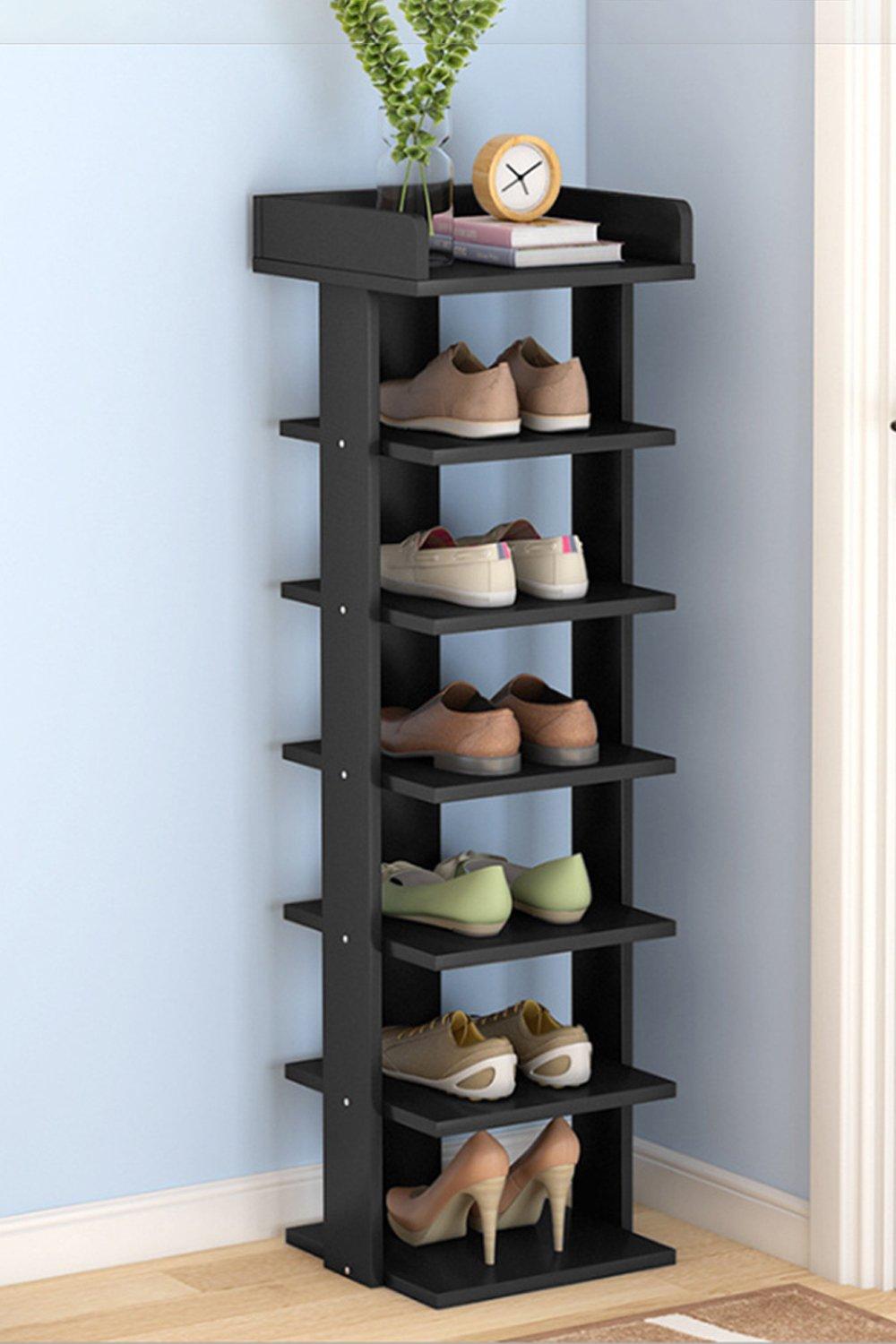 7 Tiers Shoe Rack Organizer Storage Stand Wooden Shoes Shelf
