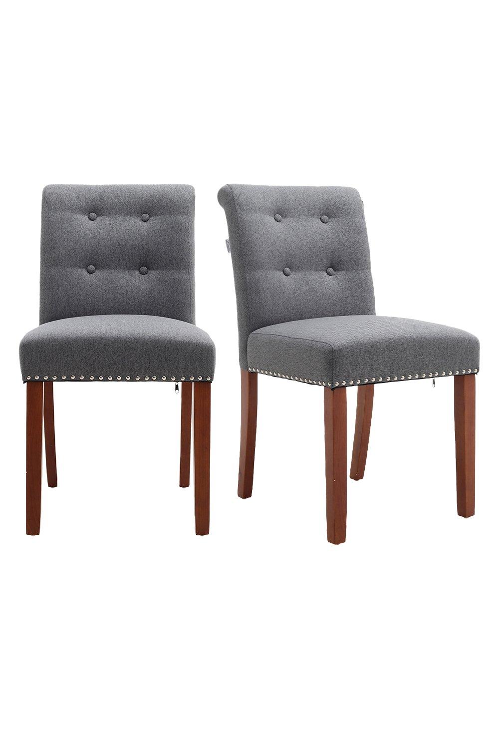 Set of 2 Contemporary Buttoned Accent Dining Chair