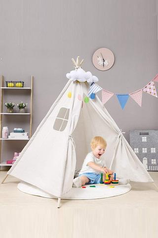 Product Indoor Cotton Triangular Play Tent for Kids White