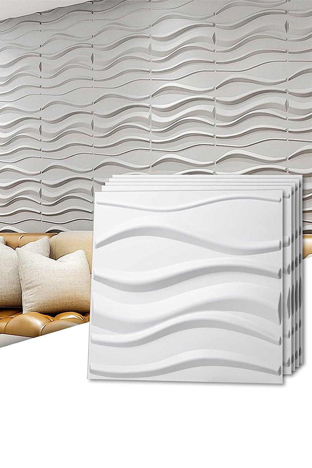12 Pack PVC Textured 3D Wall Panels