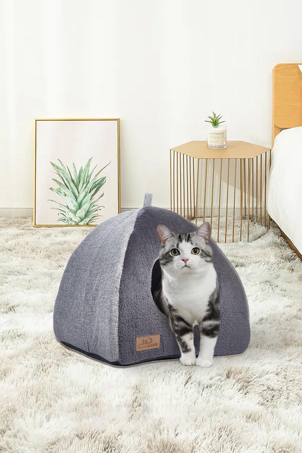 Triangular Cat Beds Pet House with Soft Plush