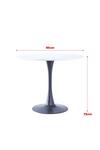 Living and Home Modern White Round Wooden Table with Black Metallic Base thumbnail 2