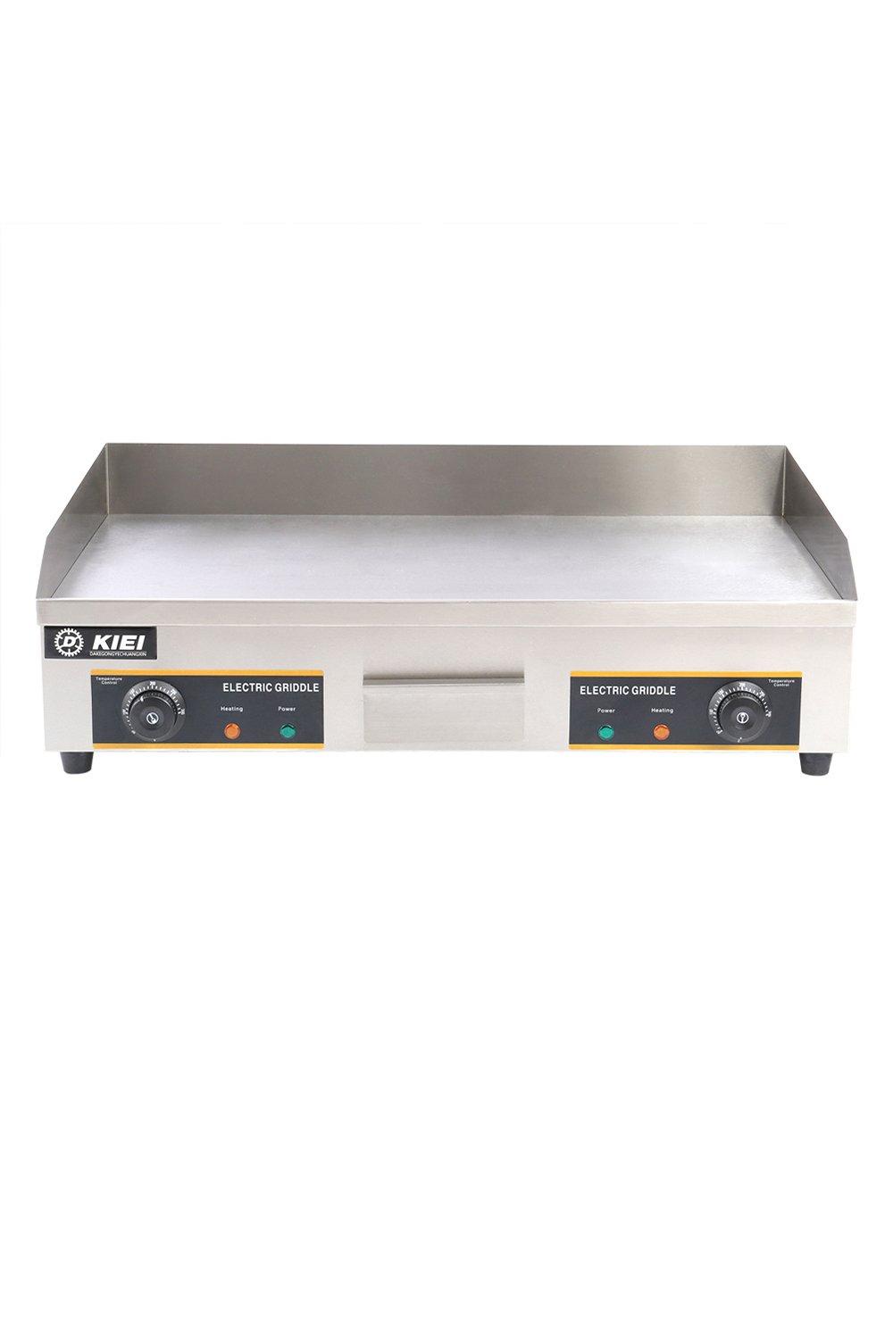 4.4KW Stainless Steel Electric Countertop Flat Top Griddle with Adjustable Temp Control