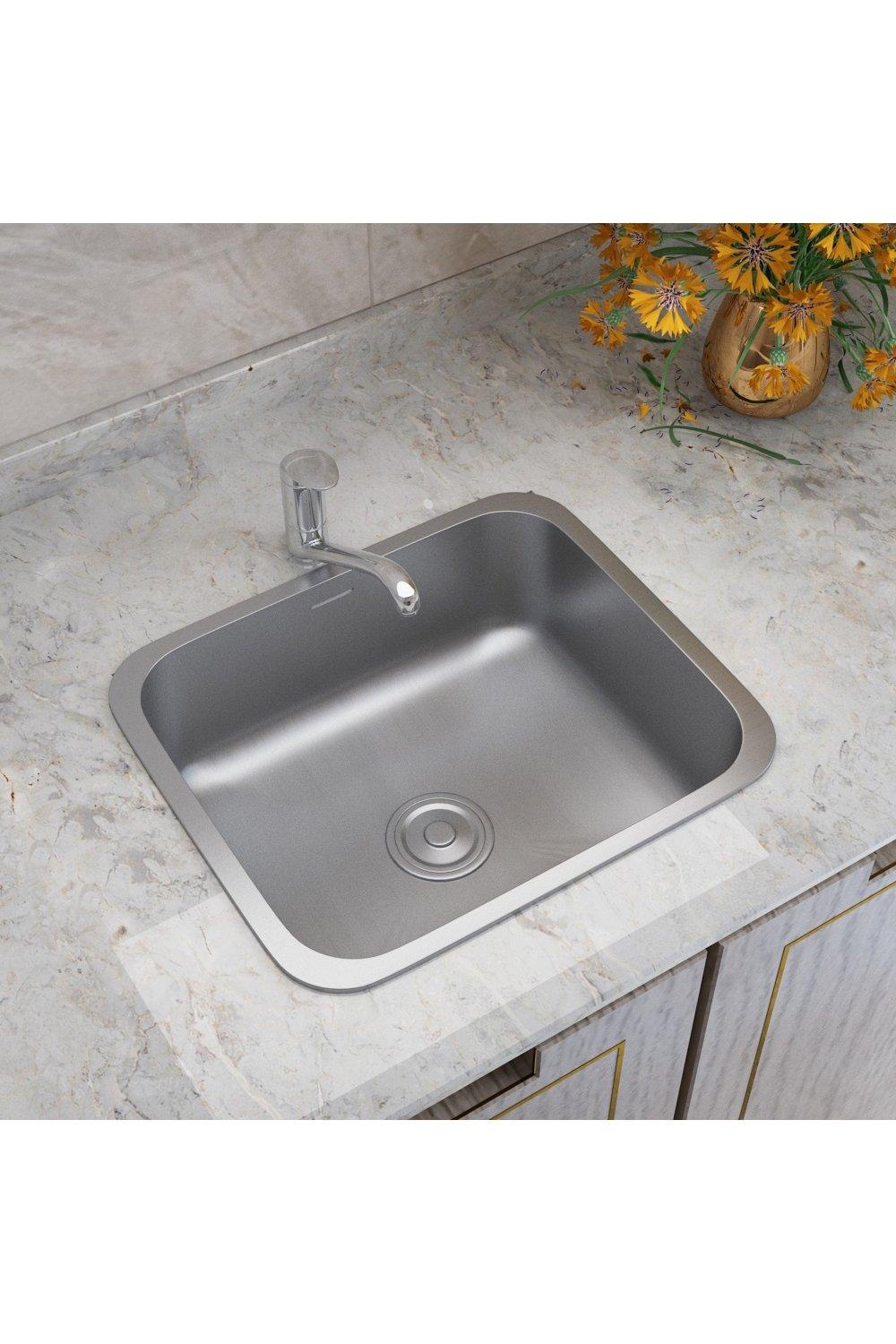 Deep Single Bowl Stainless Steel Kitchen Sink with Strainer