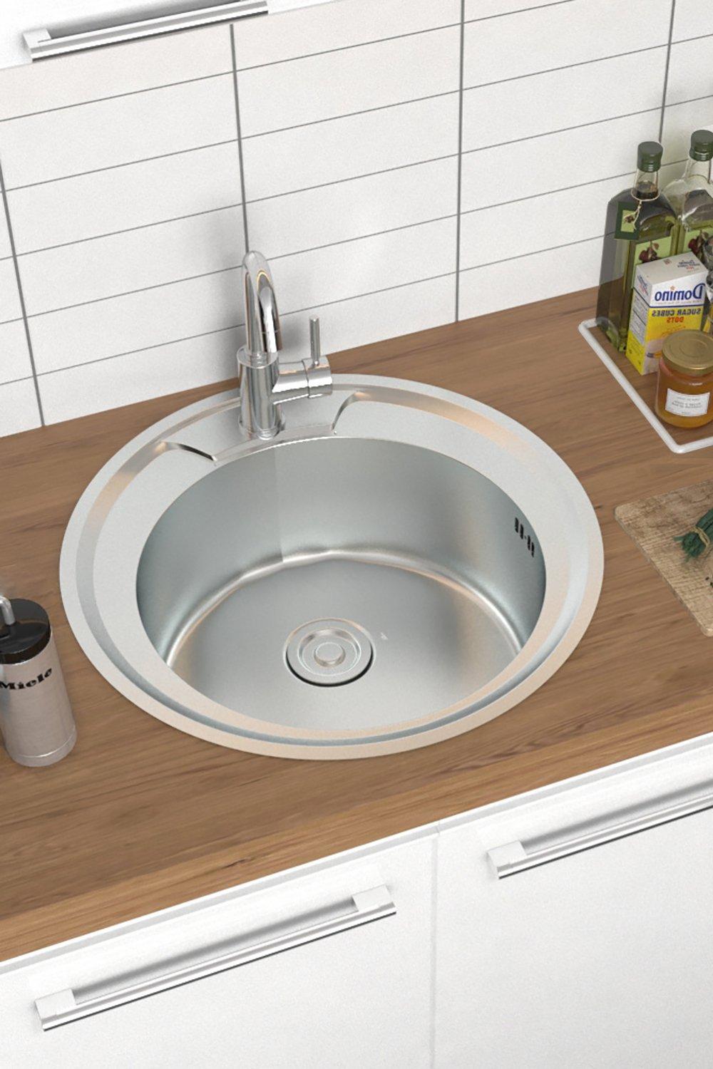Top Mounted Stainless Steel Kitchen Sink Single Bowl