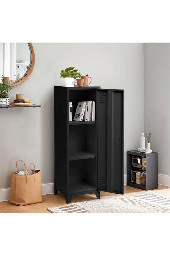 Living and Home Office Metal Tall Storage Filing Cabinet Single Door 3 Layer Locker 2