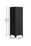 Living and Home Office Metal Tall Storage Filing Cabinet Single Door 3 Layer Locker thumbnail 3