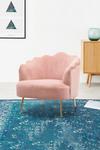 Living and Home Velvet Accent Chair with Metallic Legs thumbnail 1