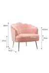 Living and Home Velvet Accent Chair with Metallic Legs thumbnail 4