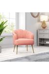 Living and Home Velvet Accent Chair with Metallic Legs thumbnail 6