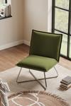 Living and Home Modern Linen Accent Chair with Metal Base thumbnail 1