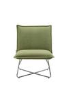 Living and Home Modern Linen Accent Chair with Metal Base thumbnail 2