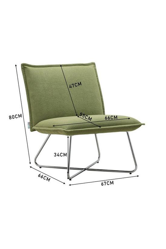 Living and Home Modern Linen Accent Chair with Metal Base 5