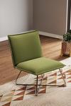 Living and Home Modern Linen Accent Chair with Metal Base thumbnail 6